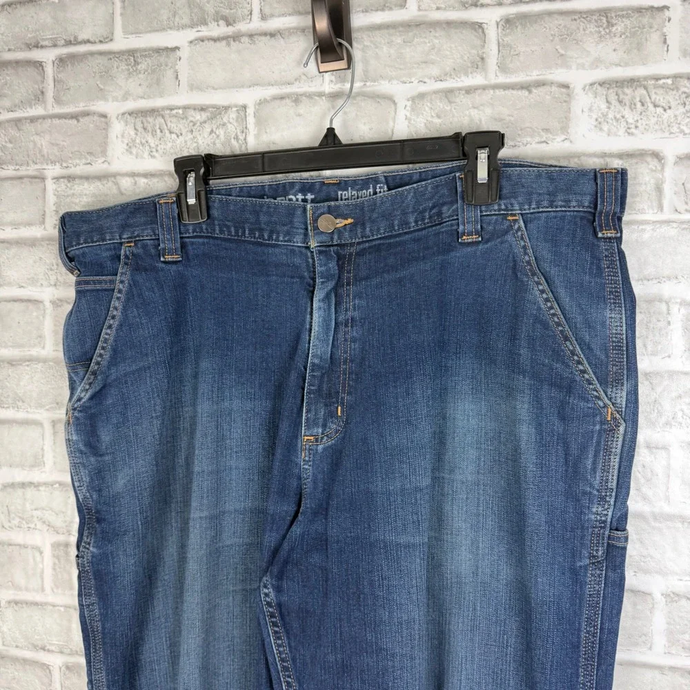 Carhartt Mens 42 x 32 Relaxed Fit Carpenter Jeans Blue Denim Utility 102808-498